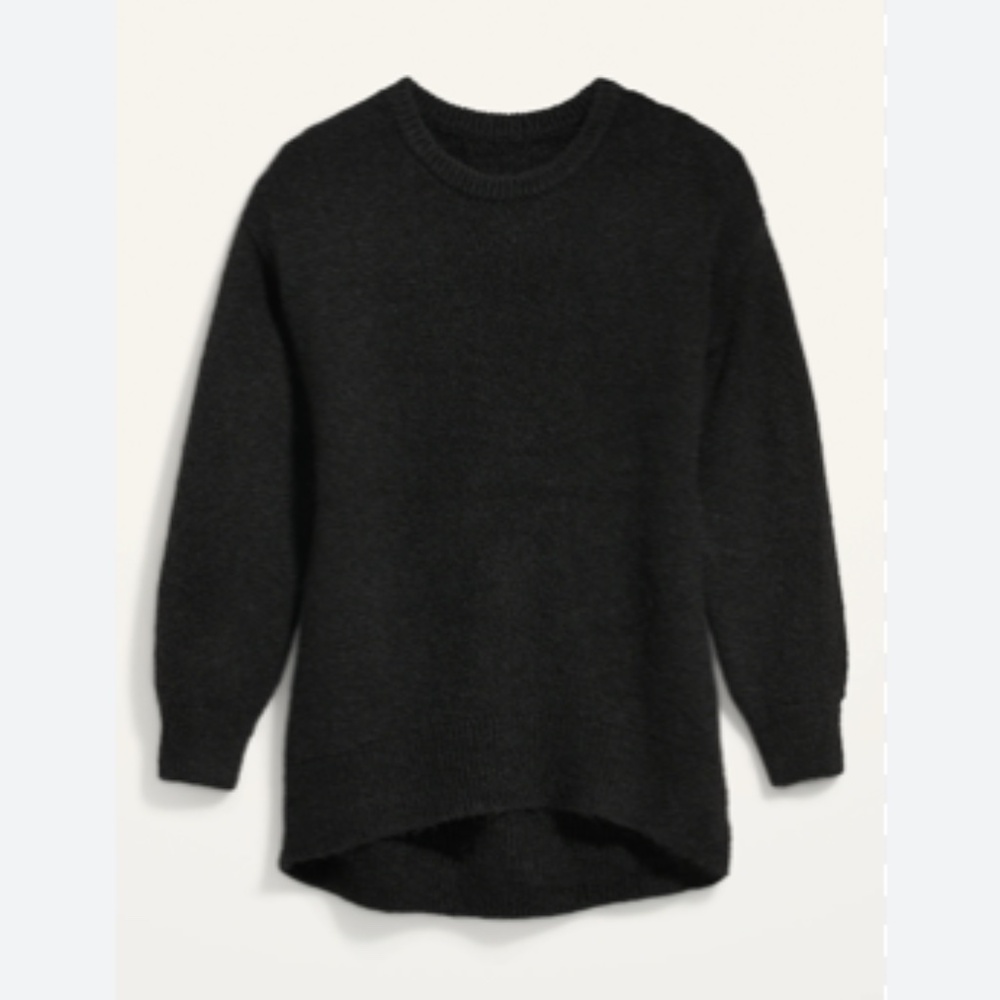 Old Navy Cozy Plush-Yarn Cocoon Tunic Sweater M Black